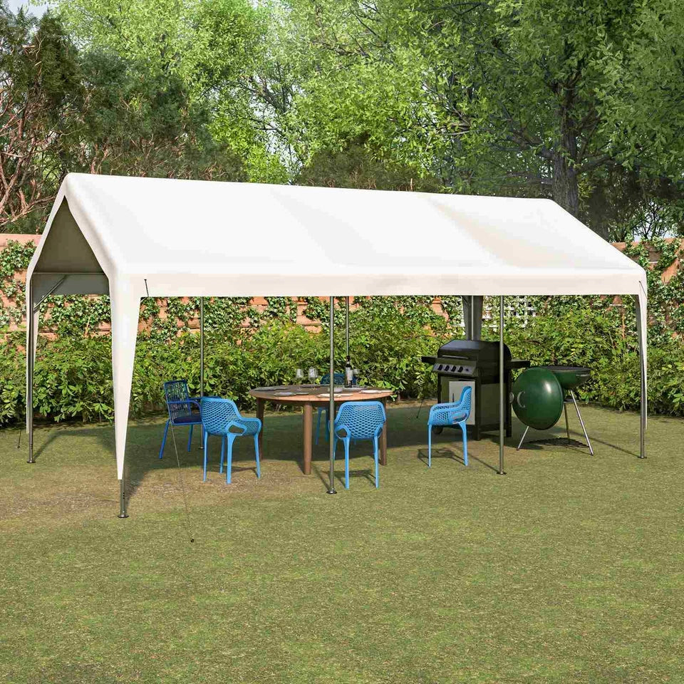 Carport 10x20ft Car Canopy Garage UV-Proof Waterproof SUV Boat Heavy Duty White — alternate product view 3