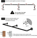 6ft Heavy Duty Clothes Rail Pipe Garment Rack Wall Mounted Hanging Clothes Pole — alternate product view 7
