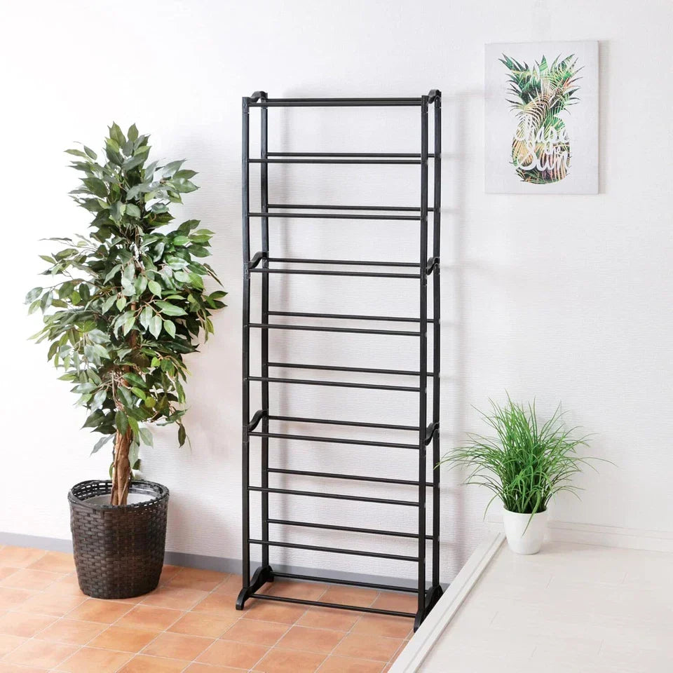 10 Tier Shoe Rack Stand Footwear Organiser Storage Metal Shelf 30 Pairs Unit — alternate product view 3
