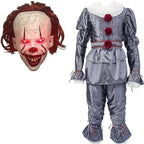 Adult Pennywise Clown Costume Halloween Cosplay Suit Outfit Fancy Dress Mask Men — alternate product view 9
