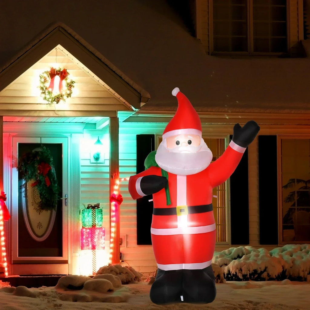 8ft Christmas Inflatable Santa Claus with Gift Bag LED Lights Outdoor Decor — alternate product view 4