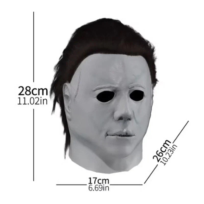 Halloween Cosplay Costume Michael Myers Mask Latex Full Head Killer Scary Prop — on a clean white background