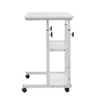 Adjustable Height Small PC Computer Desk Mobile Overbed Table Laptop Stand Shelf — on a clean white background