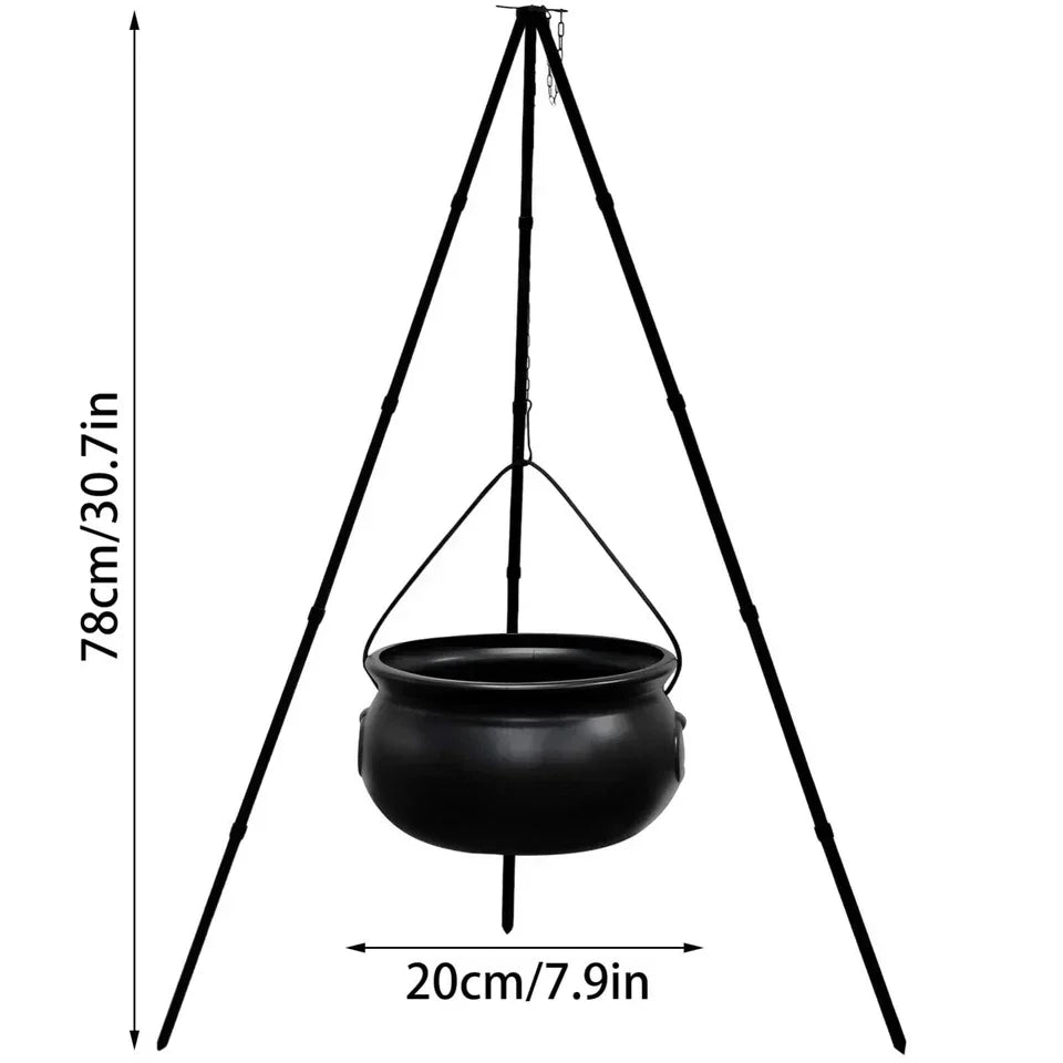 Halloween Decor Outdoor Large Witches Cauldron on Tripod with Light Yard Decor — alternate product view 7