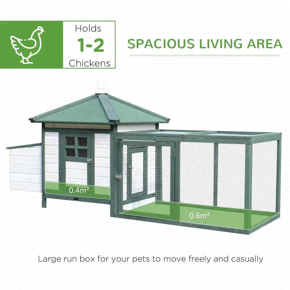 Wood Chicken Coop Pet Poultry Hen House Back yard with Nesting Box Ramp Run — alternate product view 8