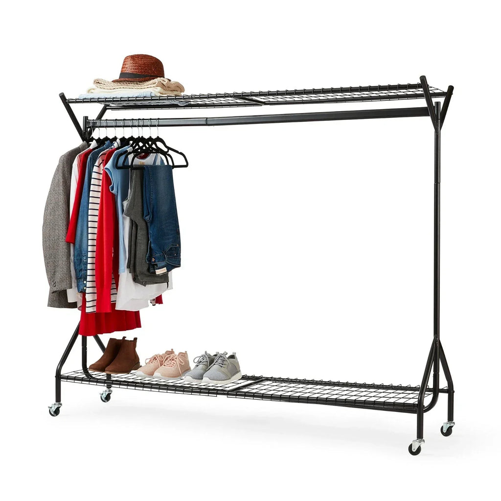 Mobile Clothes Rail with Top & Shoe Shelves — 4 ft, 5 ft & 6 ft — alternate product view 5