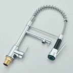 Modern Monobloc Pull Out Kitchen Mixer Tap Dual Spout Spray Single Lever Chrome — alternate product view 6