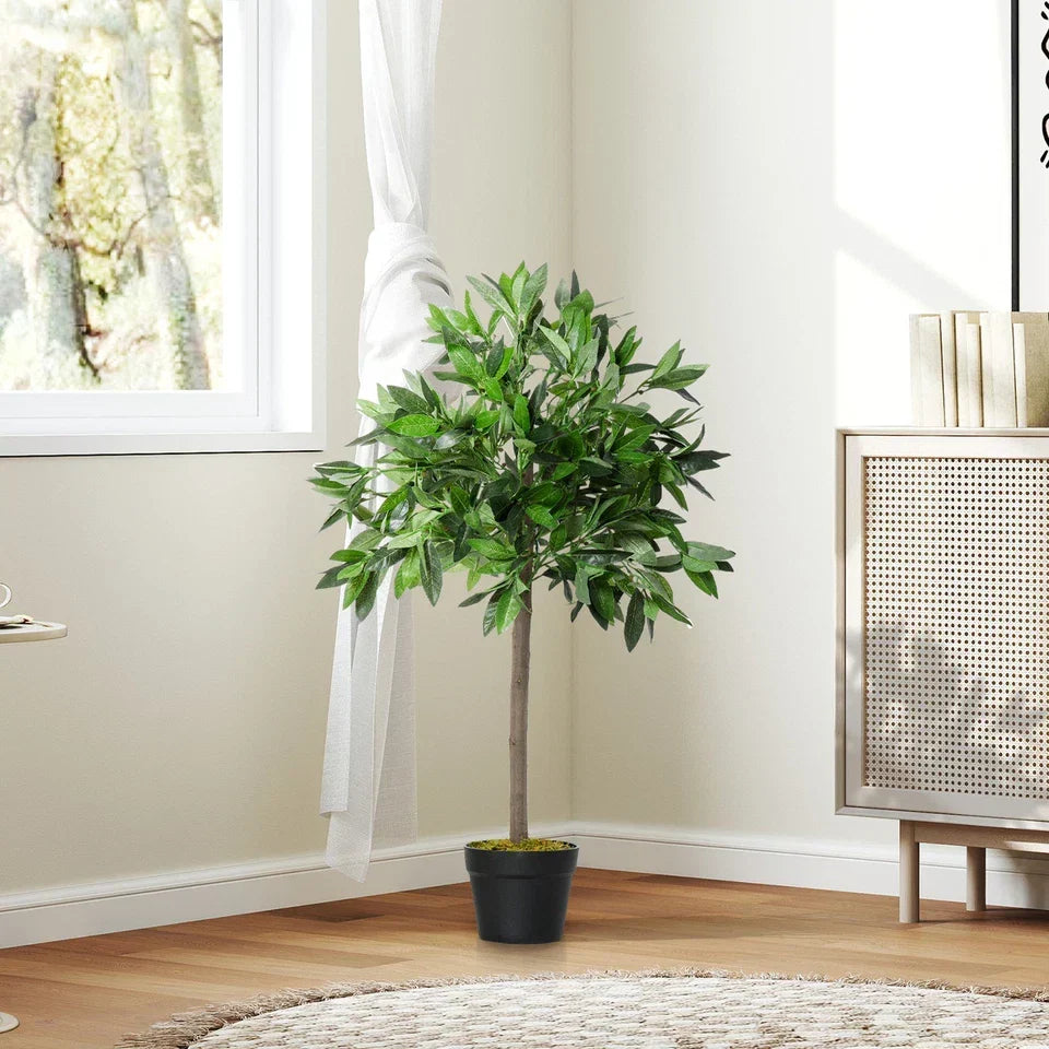Pair Of 90cm/3FT Artificial Bay Laurel Topiary Trees w/Pot Fake Plant — alternate product view 5