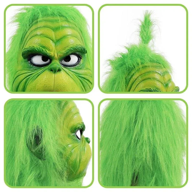 The Grinch Latex Mask Adults Costume Cosplay Christmas Fancy Dress Outfits — alternate product view 7