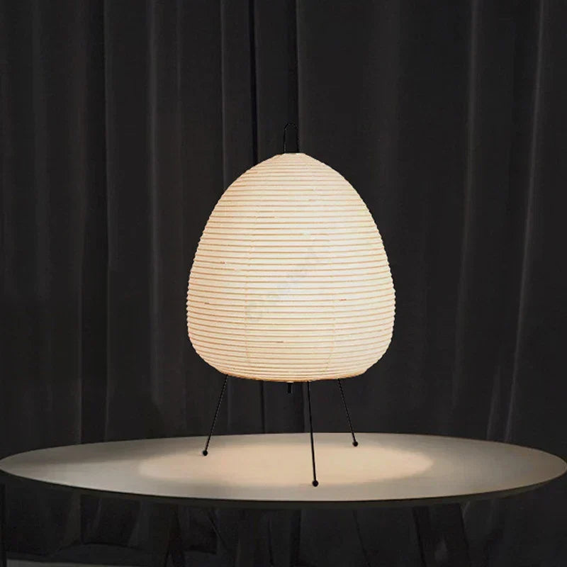 Japanese Design Paper Table Lamp Tripod Rice Paper Table UK Plug — alternate product view 3
