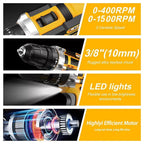 2 Battery 21V Cordless Drill Combi Driver High Power Electric Screwdriver Set UK — alternate product view 5