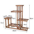 Wood Flower Display Plant Stand 5 Tier Corner Shelf Storage Rack Indoor Outdoor — on a clean white background