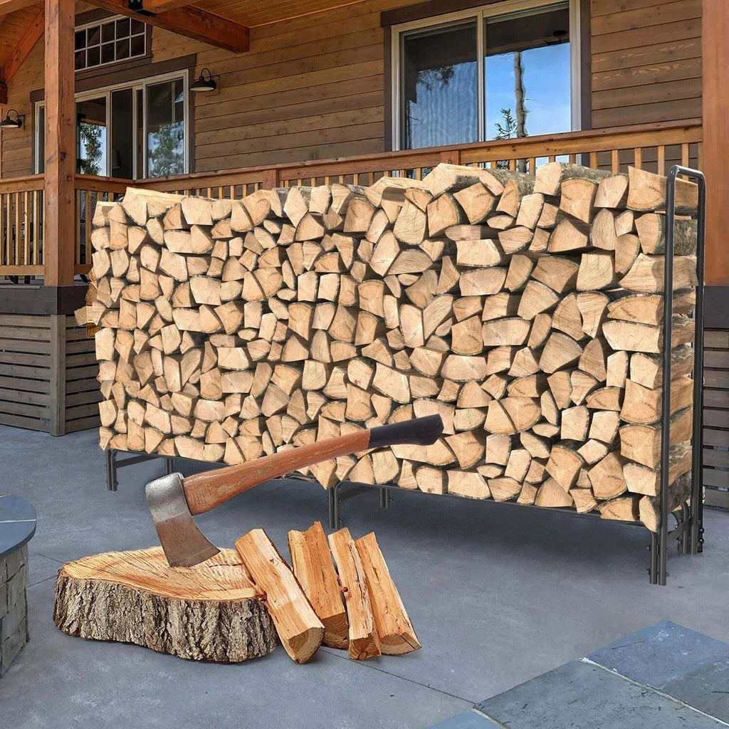 Outdoor Firewood Log Pile Rack Heavy Duty Wood Storage Organiser Holder Stand — main product view