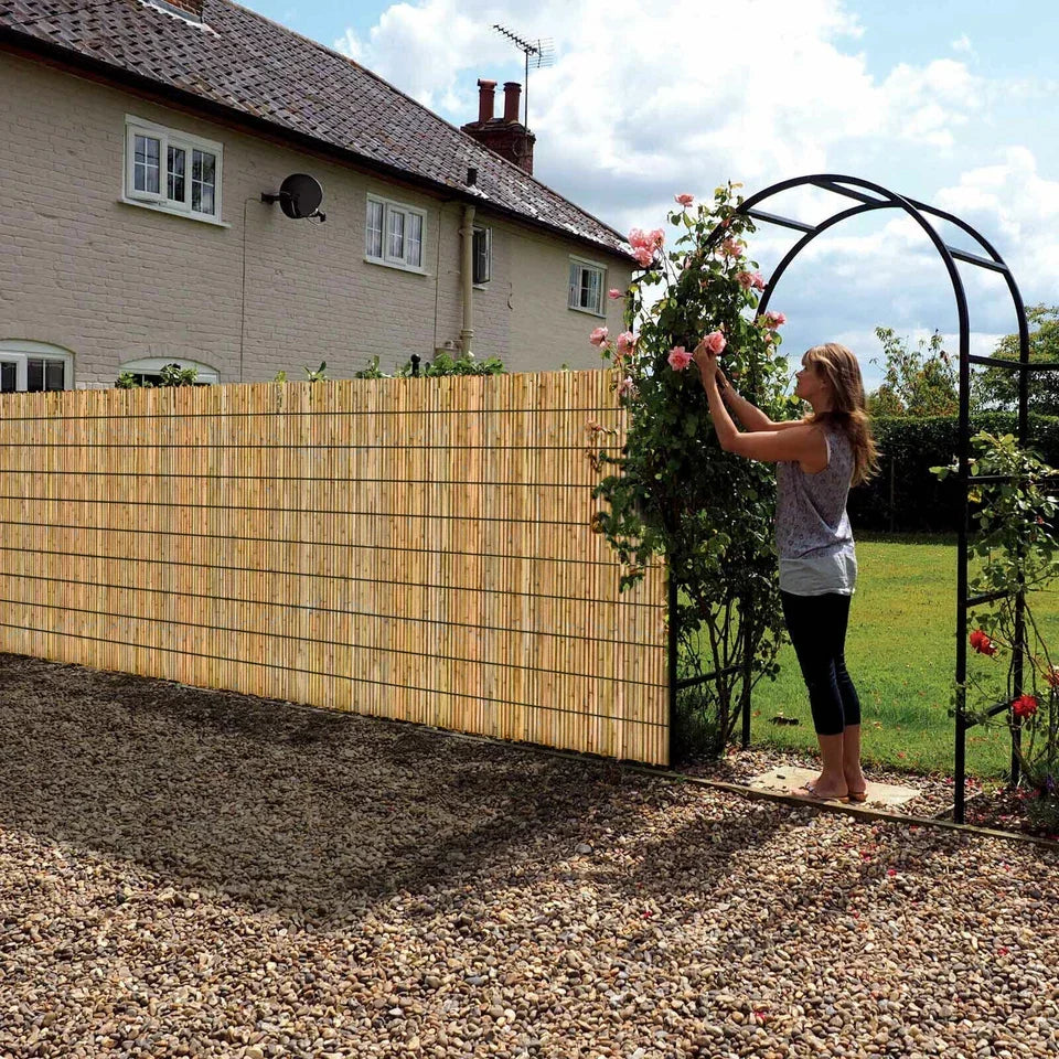 Bamboo Slat Fence Screen Roll Screening Fencing Privacy Sun Panel Garden Outdoor — alternate product view 2