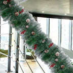 9ft Christmas Garland Snow Flocked With Lights Pinecones Berries Wreath Bushy — alternate product view 7
