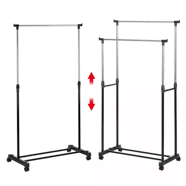 Metal Clothes Rail Storage Garment Shelf Hanging Display Stand Rack — alternate product view 11