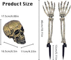 Large Ground Breaking Skeleton with Light Up Eyes Halloween Decoration Prop — on a clean white background