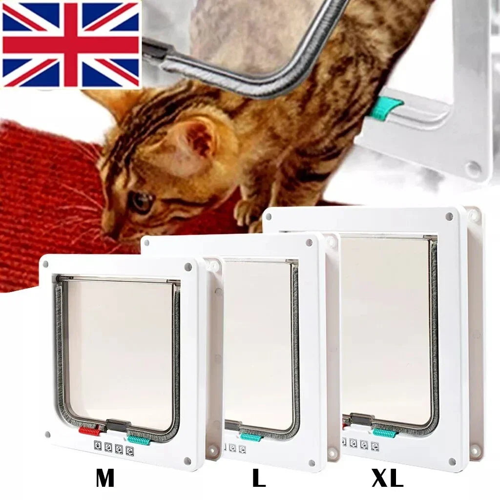 4 way Pet Door Locking Large Extra Large Dog Cat Flap Magnetic Door Frame — alternate product view 3
