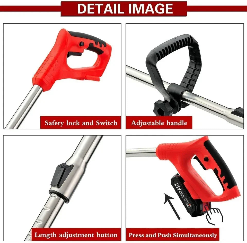 Electric Strimmer Grass Trimmer Weed Cutter Garden Edger 21V Cordless 2 Battery — alternate product view 7