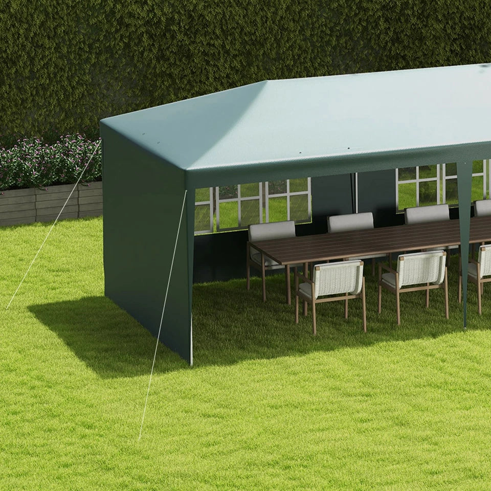 9m x 3m Outdoor Garden Gazebo Wedding Party Tent Canopy Marquee Green — alternate product view 8