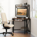 Corner Desk Space-Saving Computer Desk Home Office Study Writing Desk w/Shelves — alternate product view 2