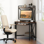 Corner Desk Space-Saving Computer Desk Home Office Study Writing Desk w/Shelves — alternate product view 2