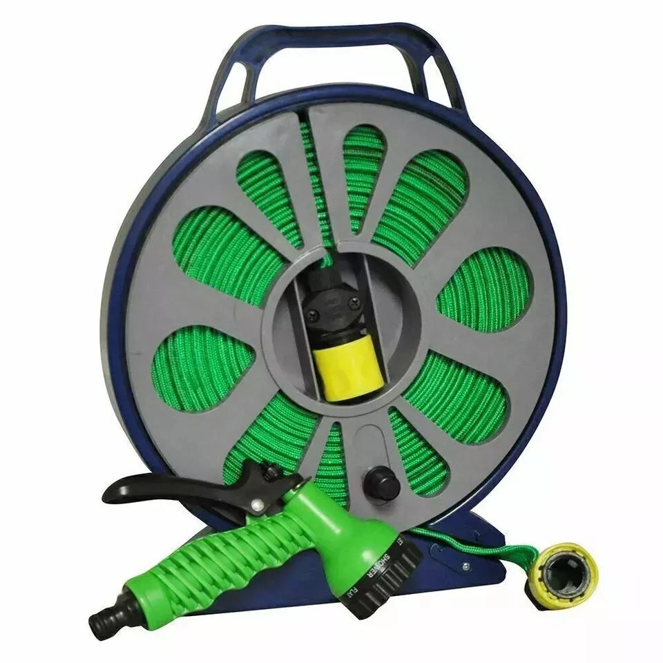 50 Feet/15 Meter Flat Hose Pipe Reel With Water Nozzle Gun Spray Garden Watering — alternate product view 5