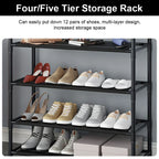 8 Hooks Coat and Hat Stand Metal + Plastic Shoe Rack Bedroom Shelf Hanger — alternate product view 11