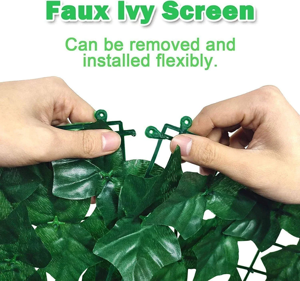 Artificial Hedge Fake Ivy Leaf Garden Fence Privacy Screening Roll Wall Panel 18x2m — alternate product view 5