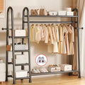 Heavy Duty Double Clothes Rail Rack Garment Hanging Stand Open Wardrobe Shelf — main product view