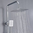 Shower Kit Twin Head 2 Mixer Shower Heads Rail Hose Riser Square Bathroom Set — alternate product view 2