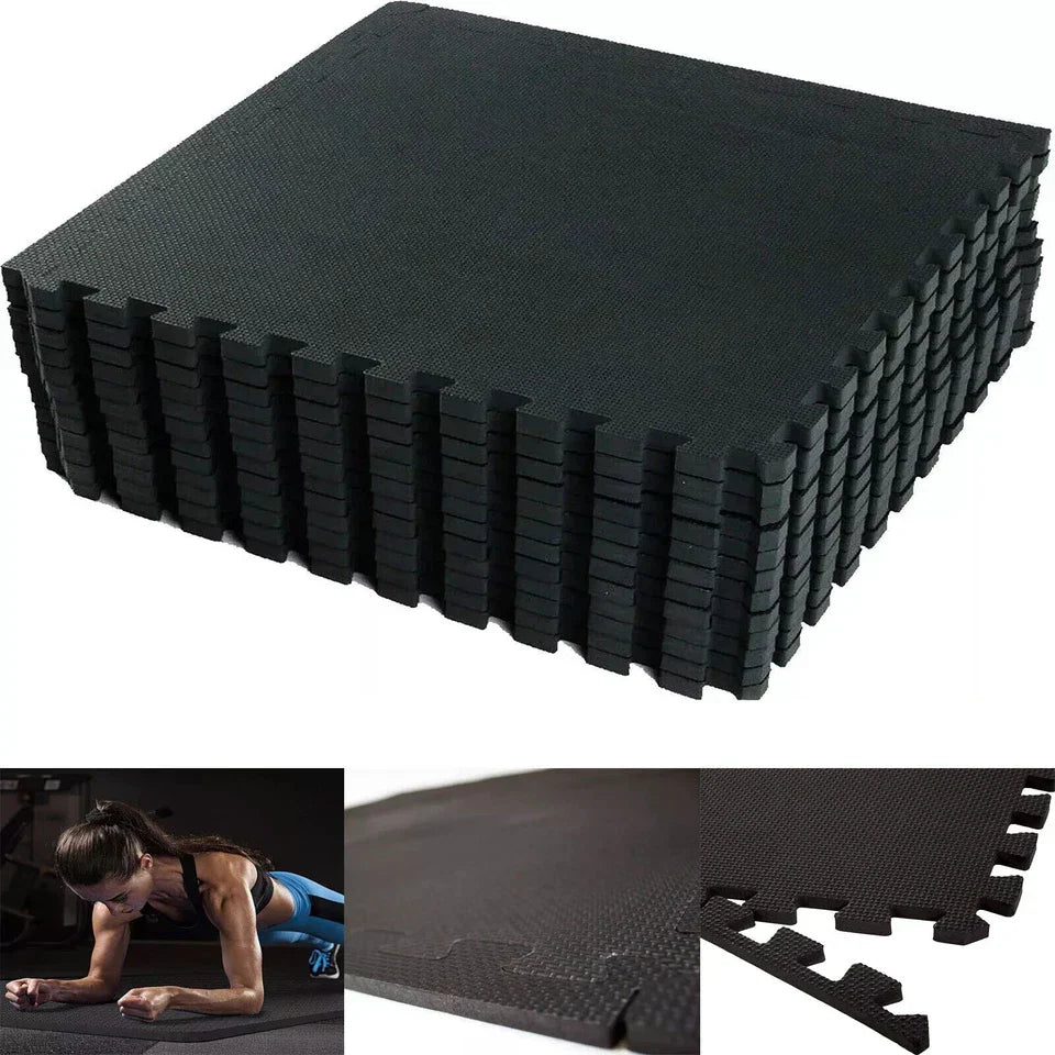 Yoga Tiles Mat Gym Thick Flooring Interlocking Floor Mats Soft Foam 60x60cm — alternate product view 2