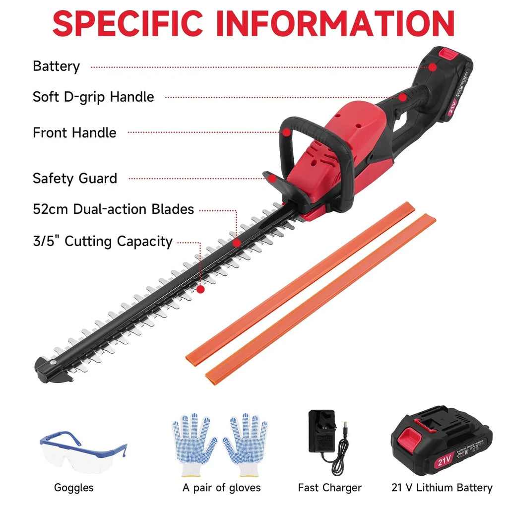 Electric Cordless Hedge Trimmer Tree Branch Cutter Tool with Battery & Charger — alternate product view 10