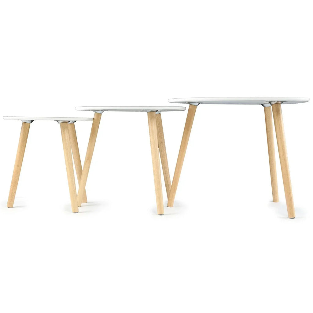 Scandinavian Nest of 3 Tables Coffee Side End Lamp Set Modern Furniture — alternate product view 6