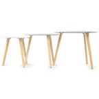 Scandinavian Nest of 3 Tables Coffee Side End Lamp Set Modern Furniture — alternate product view 6