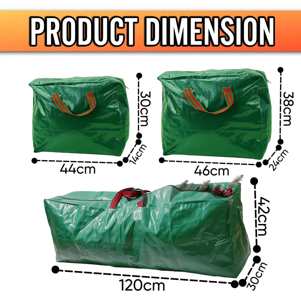 Set Of 3 Green Christmas Tree Storage Bag — alternate product view 4