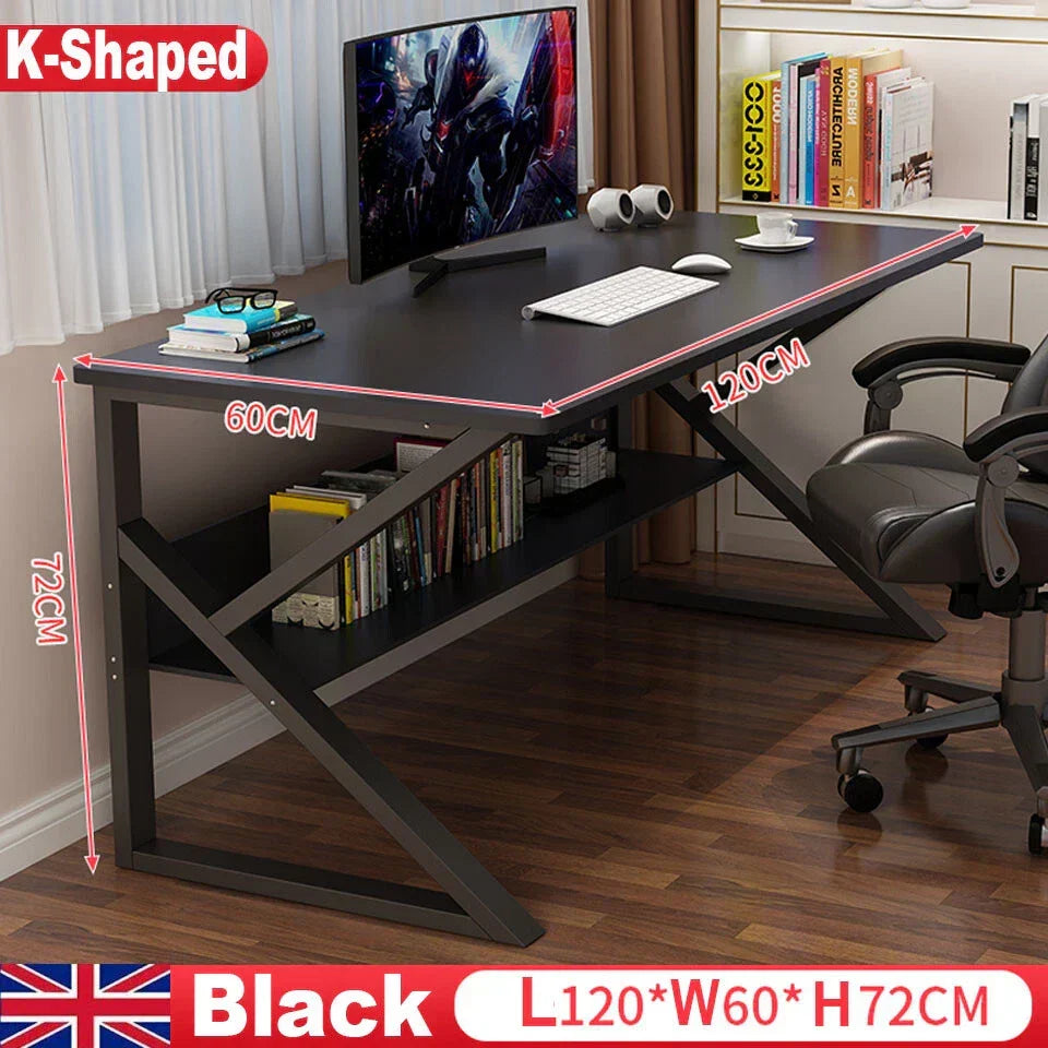 Computer Desk Laptop Pc Study Table Office Desk Home Furniture Workstation Shelf — alternate product view 4