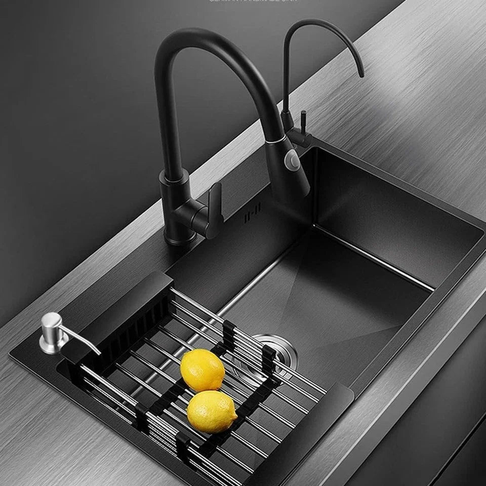 Single Bowl Workstation Sink Black Stainless Steel 50x45cm — alternate product view 2