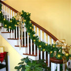 9ft Bushy Pine XMAS Christmas Garland with Lights for Stairs Outdoor Decorations — alternate product view 2