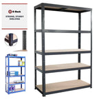 180x90x60cm Garage Shelving Units Single Bay 5 Tier Shelf Unit — on a clean white background