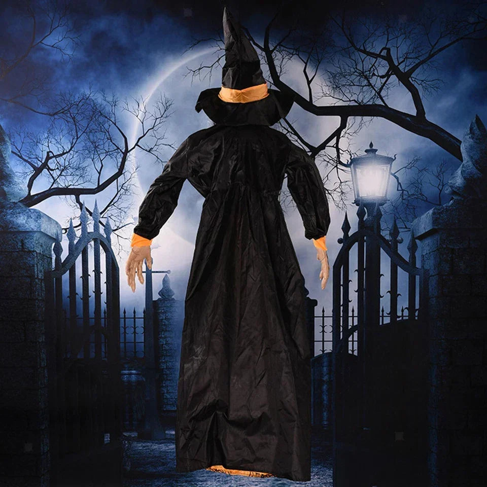Halloween Hanging Witch Horror Witch with Red Eyes Prop Lighted Scream Witch — alternate product view 6
