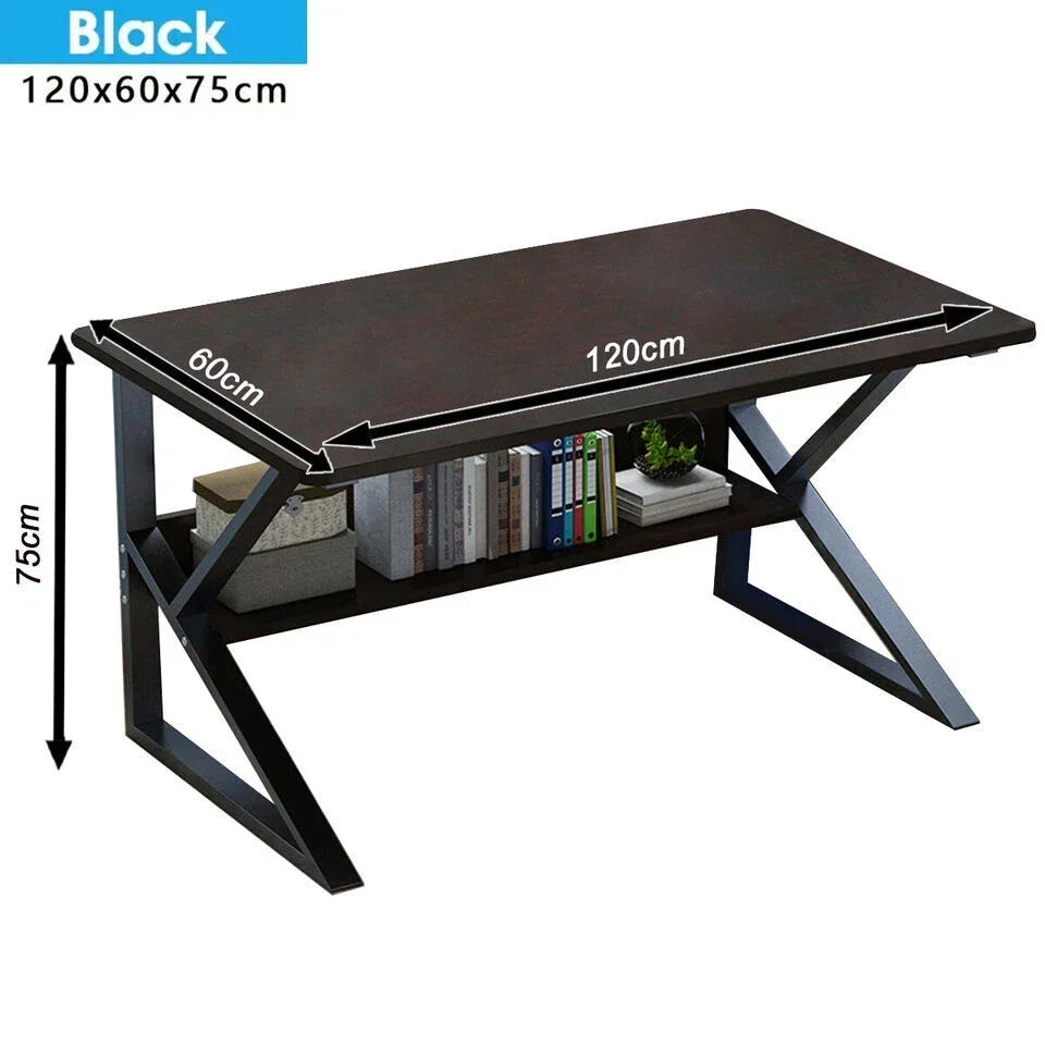 Computer Desk Laptop Pc Study Table Office Desk Home Furniture Workstation Shelf — on a clean white background