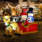 6.5ft Christmas Inflatable Santa Claus on Sleigh Deer LED Lighted for Decoration — alternate product view 3
