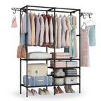 Heavy Duty iron Clothes Rail Stand Rack Storage Garment Shelf Hanging Display — on a clean white background
