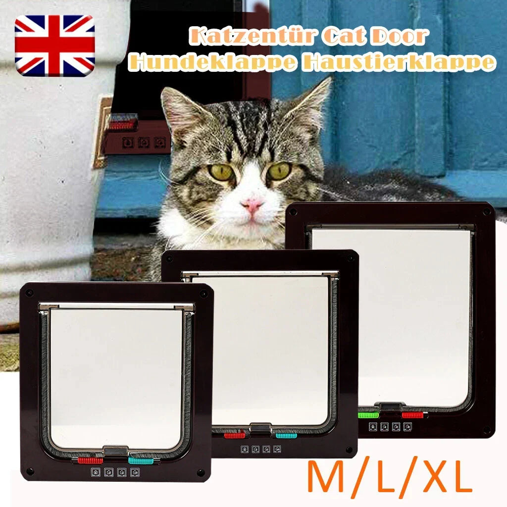 4 way Pet Door Locking Large Extra Large Dog Cat Flap Magnetic Door Frame — alternate product view 4