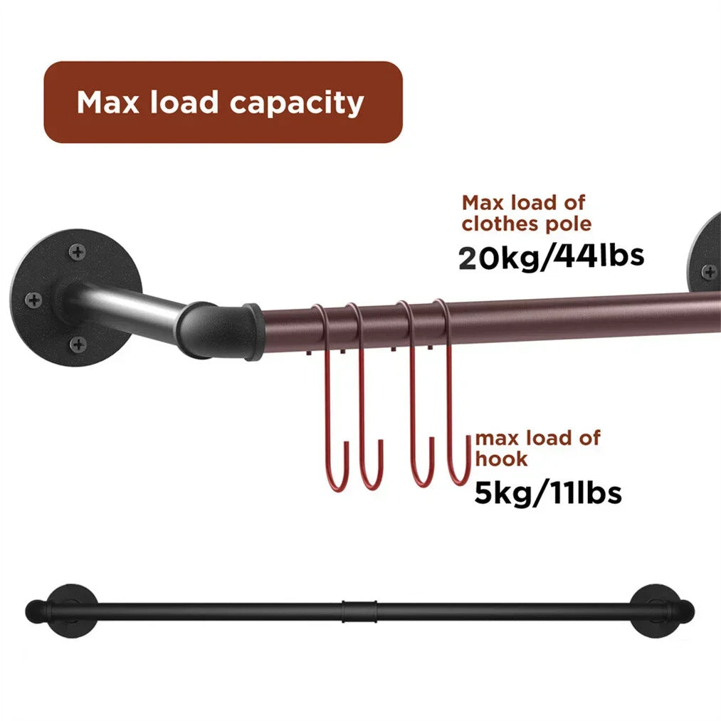 2X Super Strong Bearing Metal Pipe Clothes Rack Clothes Hanger Pole Garment Bar — alternate product view 8