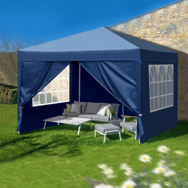 3x3M Heavy Duty Gazebo Marquee Popup Water- proof Garden Party Tent 4 WallSides — alternate product view 5