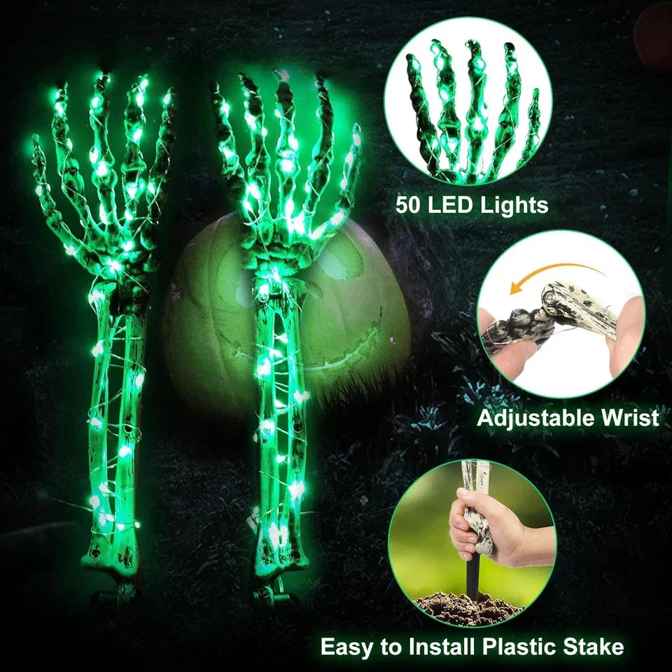 Large Ground Breaking Skeleton with Light Up Eyes Halloween Decoration Prop — alternate product view 12