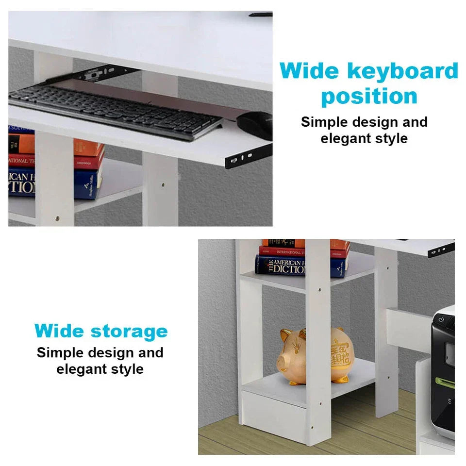 Computer Desk Laptop Pc Study Table Home Office Desk Furniture Shelf Workstation — alternate product view 7