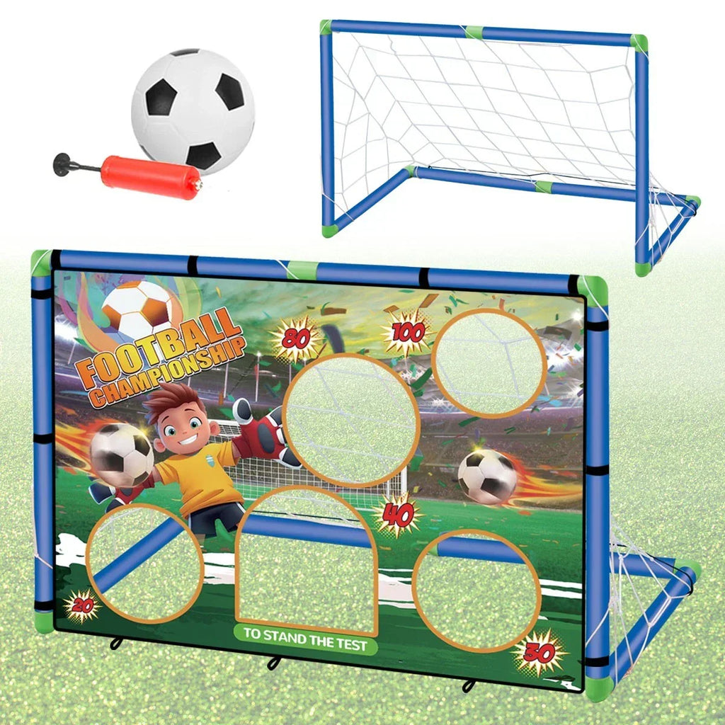 Kids 2in1 Portable Soccer Goal Post Up Football Target Board With Net, Ball Pump — alternate product view 2